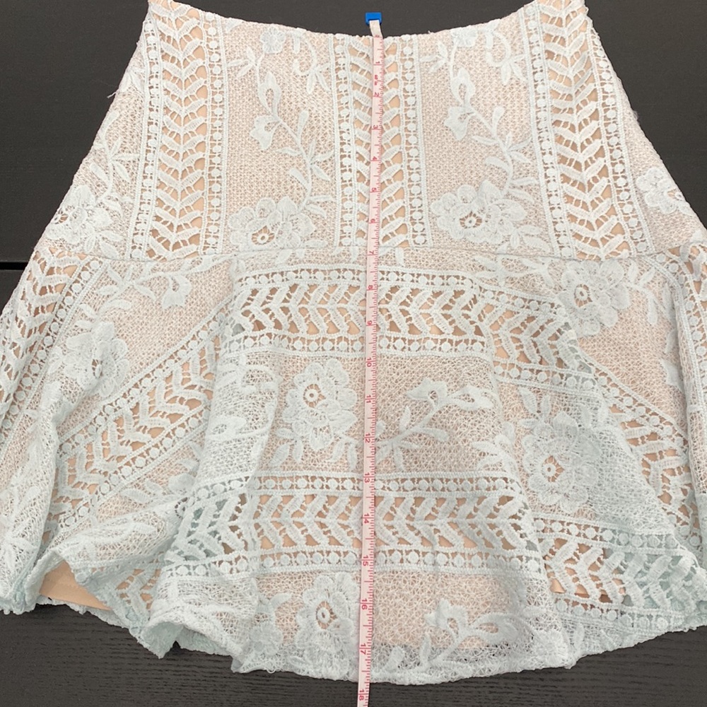 Baby Blue Lace Mini Skirt with Lining - Small - Picture 10 of 11